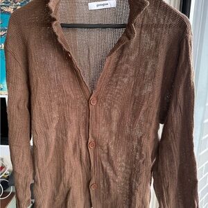 Gimaguas Cotton Mesh Shirt in Brown, L